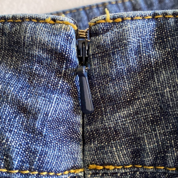 CK Calvin Klein Super Wide Leg Vintage Jeans side zip leg seams brass ring detai - Picture 8 of 13